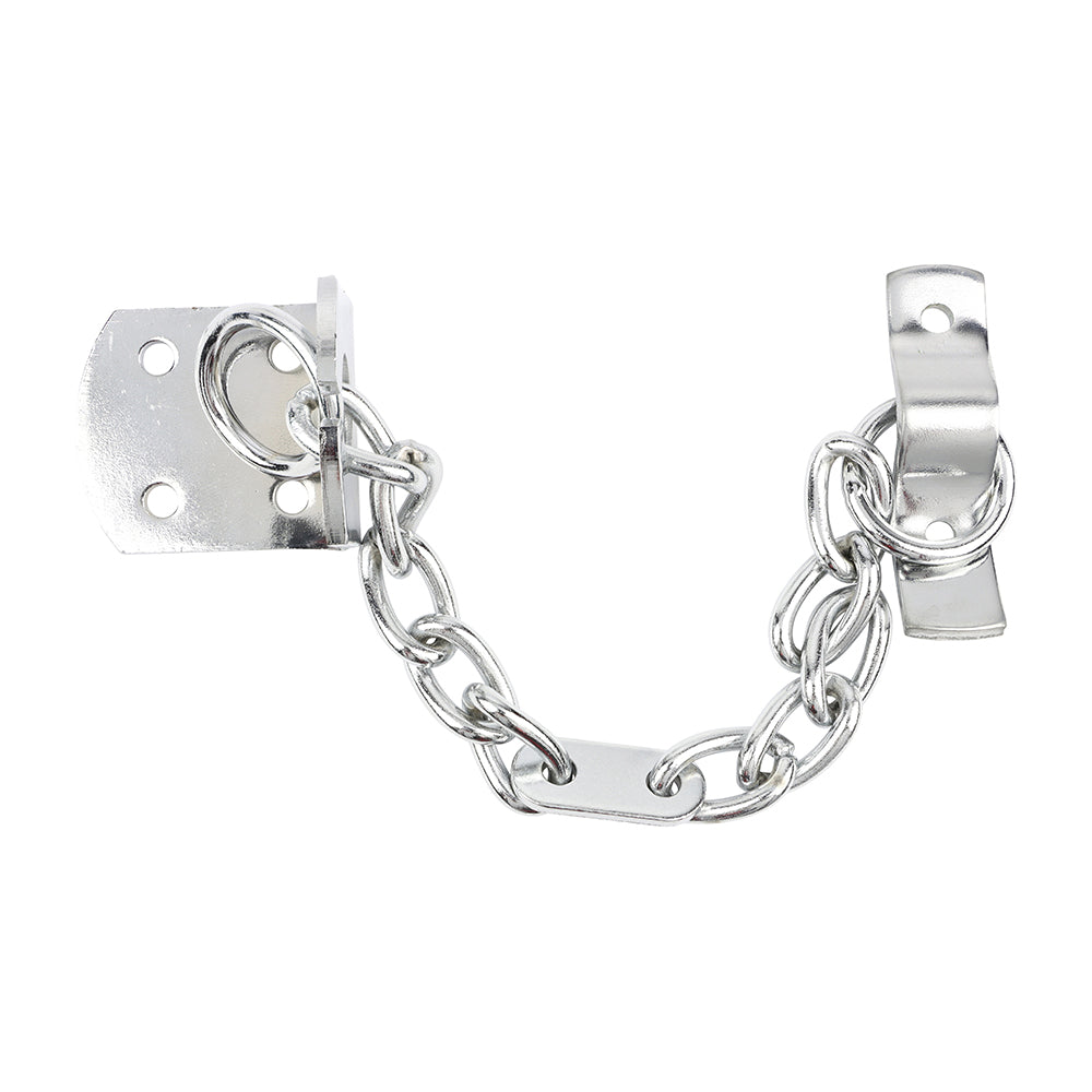 This is an image showing TIMCO Security Door Chain - Satin Chrome - 44mm - 1 Each Bag available from T.H Wiggans Ironmongery in Kendal, quick delivery at discounted prices.