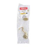 This is an image showing TIMCO Cabin Hook - Polished Brass - 75mm - 1 Each Bag available from T.H Wiggans Ironmongery in Kendal, quick delivery at discounted prices.