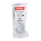 This is an image showing TIMCO Hat & Coat Hook - Satin Chrome - 125 x 32mm - 1 Each Bag available from T.H Wiggans Ironmongery in Kendal, quick delivery at discounted prices.