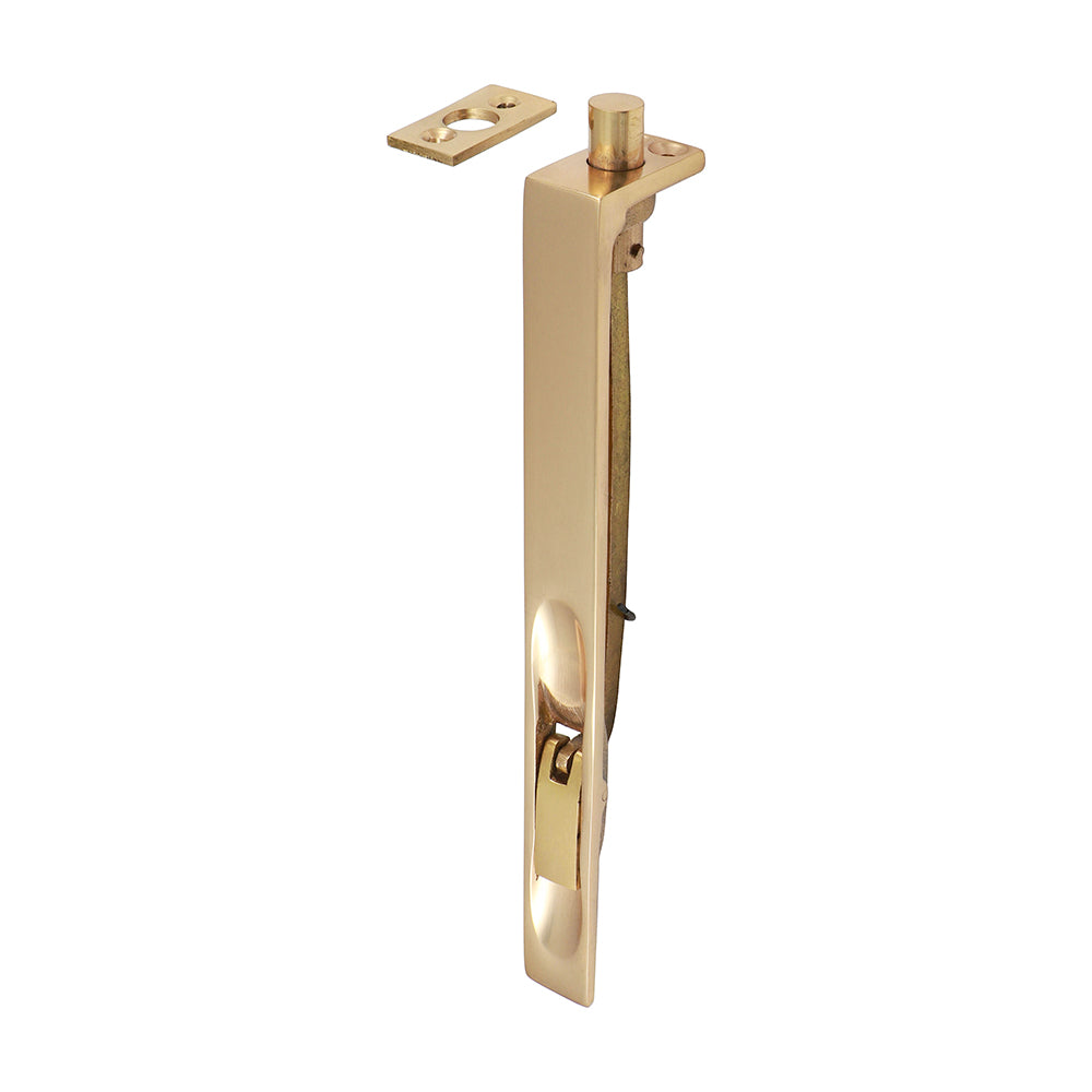 This is an image showing TIMCO Lever Action Flush Bolt - Polished Brass - 200 x 19mm - 1 Each Bag available from T.H Wiggans Ironmongery in Kendal, quick delivery at discounted prices.
