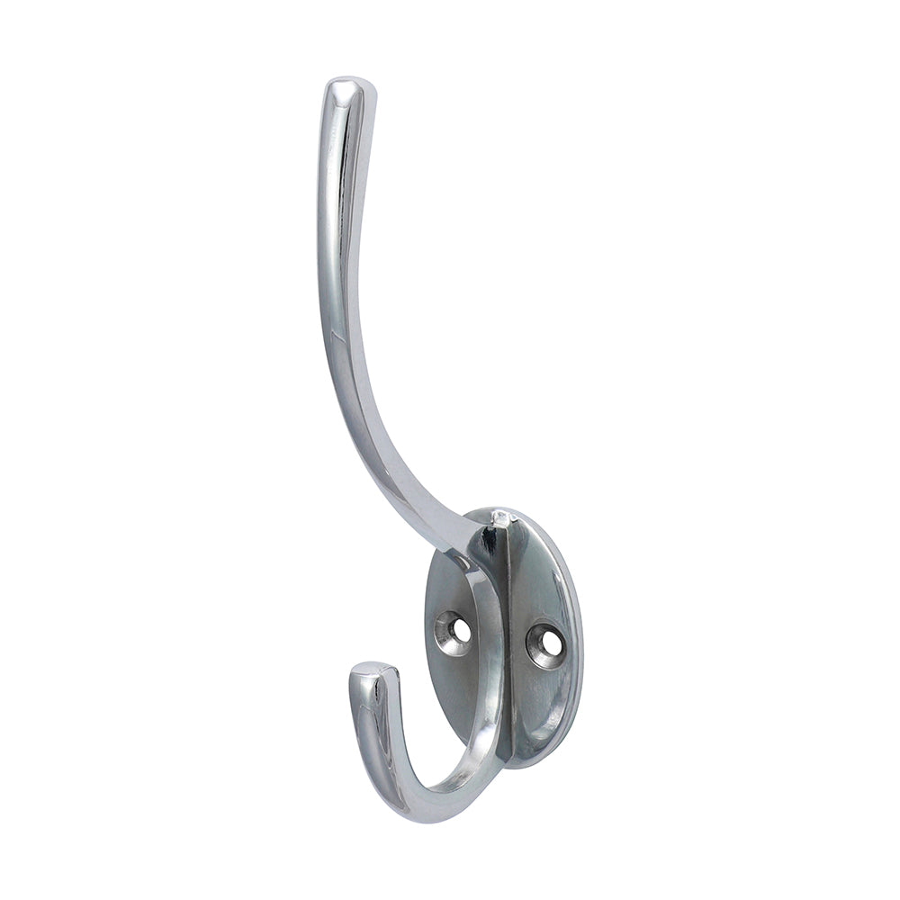 This is an image showing TIMCO Hat & Coat Hook - Polished Chrome - 125 x 32mm - 1 Each TIMpac available from T.H Wiggans Ironmongery in Kendal, quick delivery at discounted prices.
