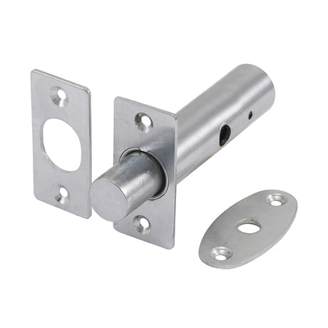 This is an image showing TIMCO Door Rack Bolts - Satin Chrome - 60mm - 2 Pieces Bag available from T.H Wiggans Ironmongery in Kendal, quick delivery at discounted prices.