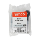 This is an image showing TIMCO Door Rack Bolts - Satin Chrome - 60mm - 2 Pieces Bag available from T.H Wiggans Ironmongery in Kendal, quick delivery at discounted prices.