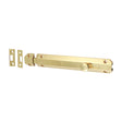 This is an image showing TIMCO Architectural Flat Section Bolt - Polished Brass - 210 x 35mm - 1 Each Bag available from T.H Wiggans Ironmongery in Kendal, quick delivery at discounted prices.