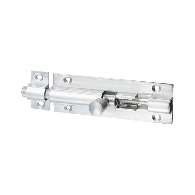 This is an image showing TIMCO Straight Barrel Bolt - Satin Chrome - 75 x 25mm - 1 Each Bag available from T.H Wiggans Ironmongery in Kendal, quick delivery at discounted prices.