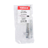 This is an image showing TIMCO Straight Barrel Bolt - Satin Chrome - 75 x 25mm - 1 Each Bag available from T.H Wiggans Ironmongery in Kendal, quick delivery at discounted prices.