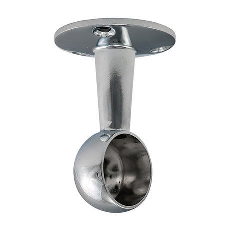 This is an image showing TIMCO End Bracket - For Round Tube - Polished Chrome - 25mm - 2 Pieces Bag available from T.H Wiggans Ironmongery in Kendal, quick delivery at discounted prices.