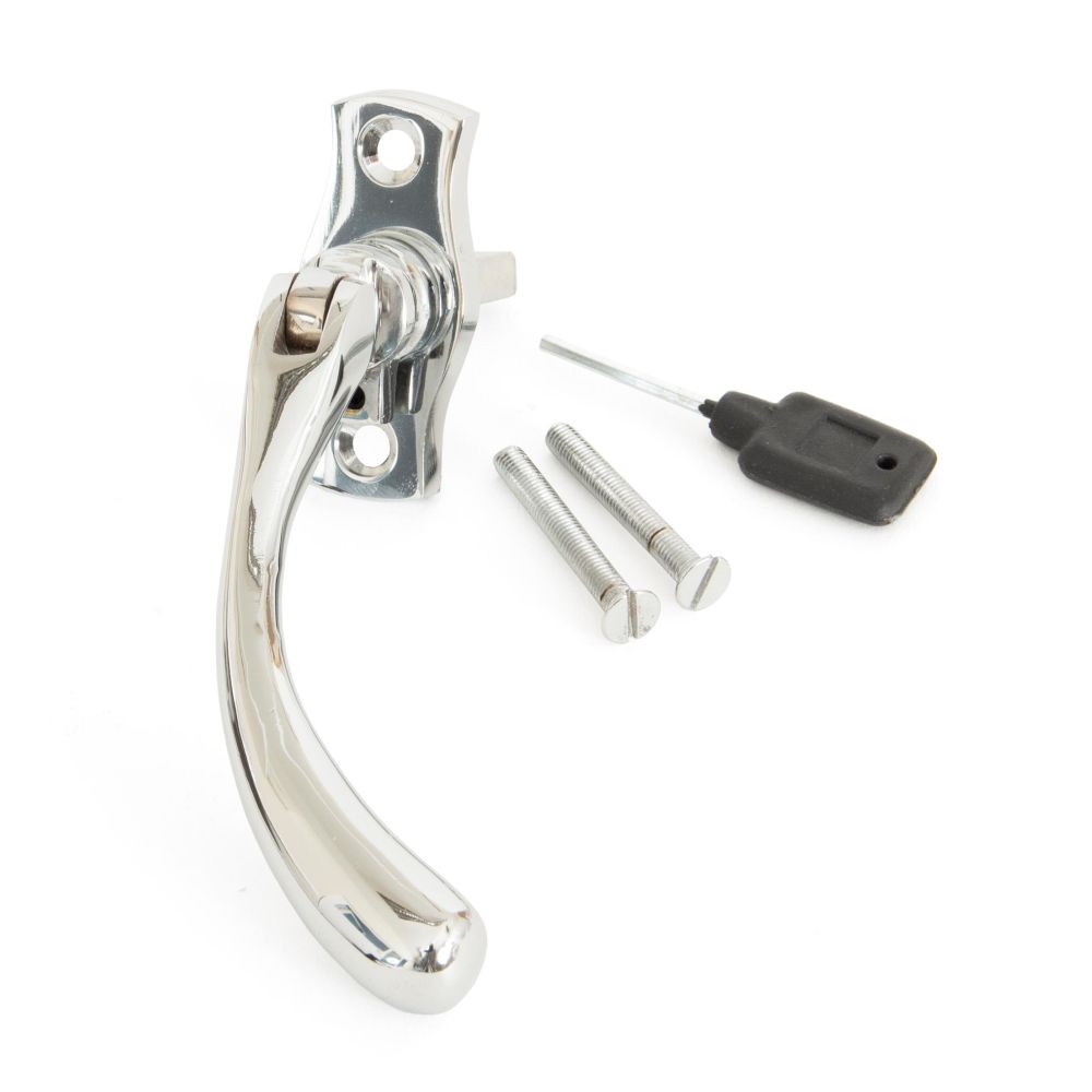 This is an image showing From The Anvil - Polished Chrome Peardrop Espag - RH available from T.H Wiggans Architectural Ironmongery in Kendal, quick delivery and discounted prices