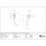 This is an image showing From The Anvil - Antique Pewter Peardrop Espag - RH available from T.H Wiggans Architectural Ironmongery in Kendal, quick delivery and discounted prices