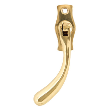 This is an image showing From The Anvil - Polished Brass Peardrop Espag - LH available from T.H Wiggans Architectural Ironmongery in Kendal, quick delivery and discounted prices