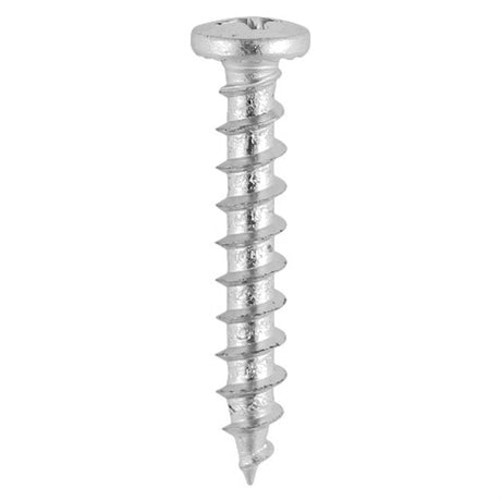 This is an image showing TIMCO Window Fabrication Screws - Friction Stay - Shallow Pan with Serrations - PH - Single Thread - Gimlet Tip - Stainless Steel - 4.8 x 16 - 1000 Pieces Box available from T.H Wiggans Ironmongery in Kendal, quick delivery at discounted prices.