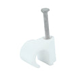 This is an image showing TIMCO Round Cable Clips - White - To fit 9.0mm - 100 Pieces Box available from T.H Wiggans Ironmongery in Kendal, quick delivery at discounted prices.