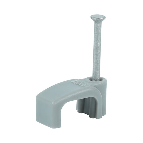 This is an image showing TIMCO Flat Twin & Earth Cable Clips - Grey - To fit 4.0mm - 100 Pieces Box available from T.H Wiggans Ironmongery in Kendal, quick delivery at discounted prices.