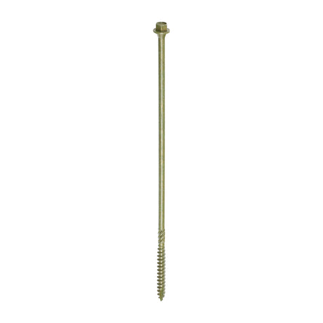 This is an image showing TIMCO Timber Frame Construction & Landscaping Screws - Hex - Exterior - Green Organic - 6.7 x 225 - 50 Pieces Box available from T.H Wiggans Ironmongery in Kendal, quick delivery at discounted prices.