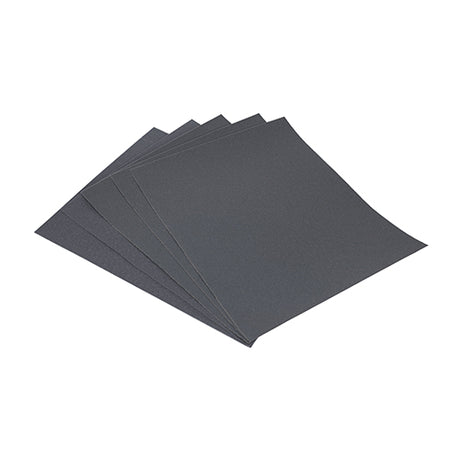 This is an image showing TIMCO Wet & Dry Sanding Sheets - 600 Grit - Black - 230 x 280mm - 5 Pieces Pack available from T.H Wiggans Ironmongery in Kendal, quick delivery at discounted prices.