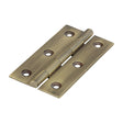 This is an image showing TIMCO Solid Drawn Hinge - Solid Brass - Antique Brass - 75 x 40 - 2 Pieces Bag available from T.H Wiggans Ironmongery in Kendal, quick delivery at discounted prices.