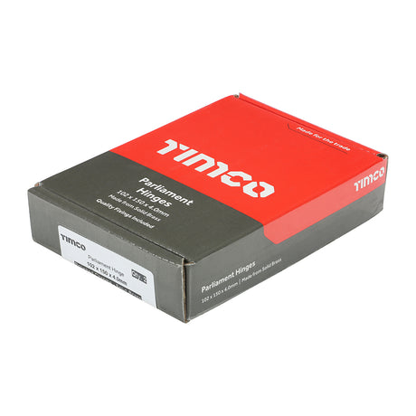 This is an image showing TIMCO Parliament Hinge (488) - Solid Brass - Polished Chrome - 102 x 150 - 2 Pieces Box available from T.H Wiggans Ironmongery in Kendal, quick delivery at discounted prices.