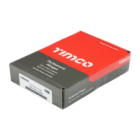 This is an image showing TIMCO Parliament Hinge (488) - Solid Brass - Polished Brass - 102 x 150 - 2 Pieces Box available from T.H Wiggans Ironmongery in Kendal, quick delivery at discounted prices.