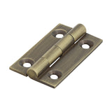 This is an image showing TIMCO Solid Drawn Hinge - Solid Brass - Antique Brass - 38 x 22 - 2 Pieces Bag available from T.H Wiggans Ironmongery in Kendal, quick delivery at discounted prices.