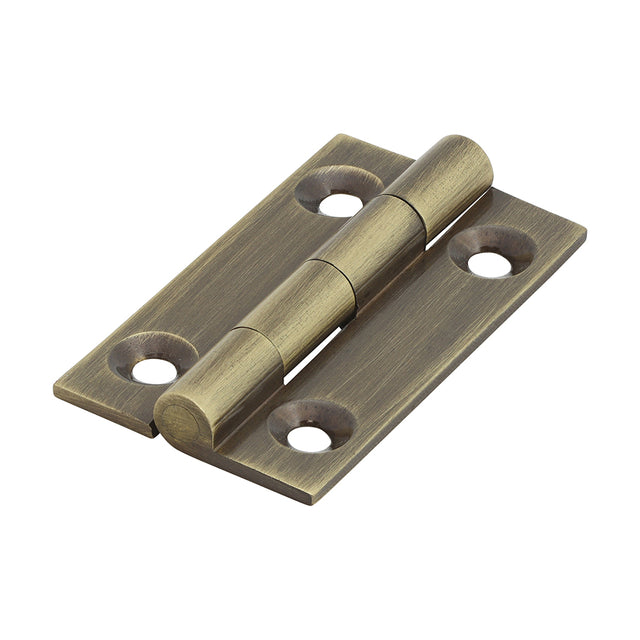 This is an image showing TIMCO Solid Drawn Hinge - Solid Brass - Antique Brass - 38 x 22 - 2 Pieces Bag available from T.H Wiggans Ironmongery in Kendal, quick delivery at discounted prices.