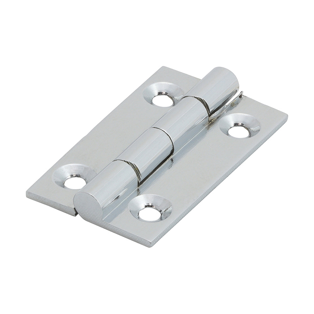 This is an image showing TIMCO Solid Drawn Hinge - Solid Brass - Polished Chrome - 38 x 22 - 2 Pieces Bag available from T.H Wiggans Ironmongery in Kendal, quick delivery at discounted prices.