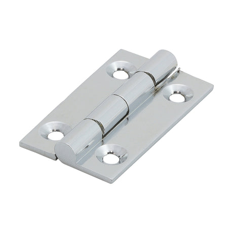 This is an image showing TIMCO Solid Drawn Hinge - Solid Brass - Polished Chrome - 38 x 22 - 2 Pieces Bag available from T.H Wiggans Ironmongery in Kendal, quick delivery at discounted prices.