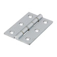 This is an image showing TIMCO Double Stainless Steel Washered Butt Hinge - Solid Brass - Satin Chrome - 76 x 50 - 2 Pieces Box available from T.H Wiggans Ironmongery in Kendal, quick delivery at discounted prices.