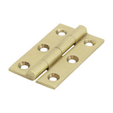 This is an image showing TIMCO Solid Drawn Hinge - Solid Brass - Polished Brass - 50 x 28 - 2 Pieces Bag available from T.H Wiggans Ironmongery in Kendal, quick delivery at discounted prices.
