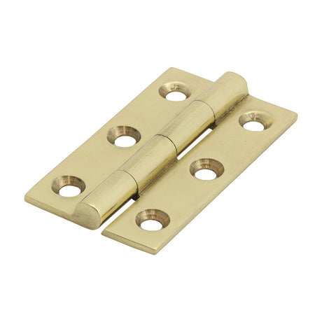 This is an image showing TIMCO Solid Drawn Hinge - Solid Brass - Polished Brass - 50 x 28 - 2 Pieces Bag available from T.H Wiggans Ironmongery in Kendal, quick delivery at discounted prices.