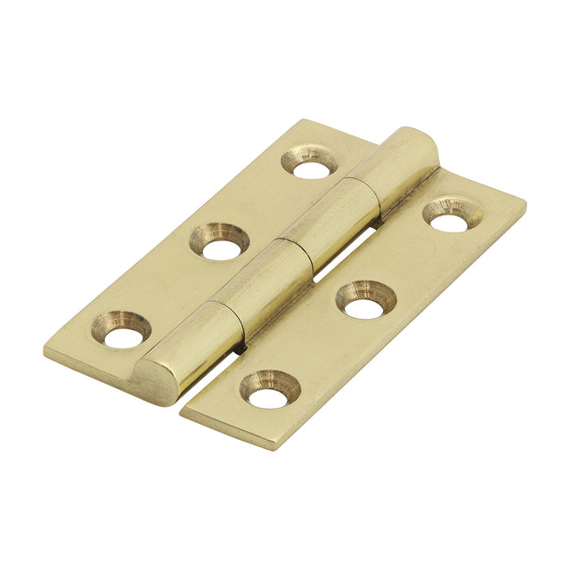 This is an image showing TIMCO Solid Drawn Hinge - Solid Brass - Polished Brass - 50 x 28 - 2 Pieces Bag available from T.H Wiggans Ironmongery in Kendal, quick delivery at discounted prices.