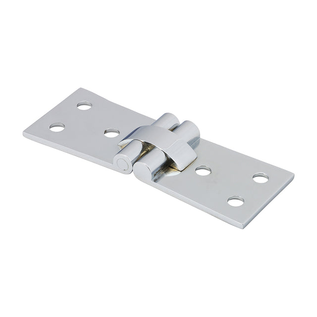 This is an image showing TIMCO Counterflap Hinge - Solid Brass - Polished Chrome - 100 x 40 - 2 Pieces Box available from T.H Wiggans Ironmongery in Kendal, quick delivery at discounted prices.