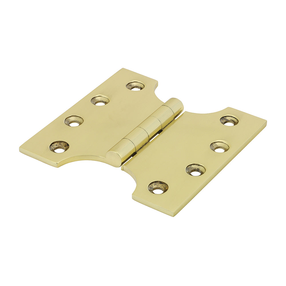 This is an image showing TIMCO Parliament Hinge (488) - Solid Brass - Polished Brass - 102 x 100 - 2 Pieces Box available from T.H Wiggans Ironmongery in Kendal, quick delivery at discounted prices.