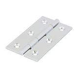 This is an image showing TIMCO Solid Drawn Hinge - Solid Brass - Polished Chrome - 64 x 35 - 2 Pieces Bag available from T.H Wiggans Ironmongery in Kendal, quick delivery at discounted prices.