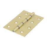 This is an image showing TIMCO Double Steel Washered Butt Hinge - Solid Brass - Polished Brass - 102 x 67 - 2 Pieces Bag available from T.H Wiggans Ironmongery in Kendal, quick delivery at discounted prices.