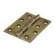 This is an image showing TIMCO Double Phosphor Bronze Washered Butt Hinge - Solid Brass - Antique Brass - 102 x 75 - 2 Pieces Box available from T.H Wiggans Ironmongery in Kendal, quick delivery at discounted prices.