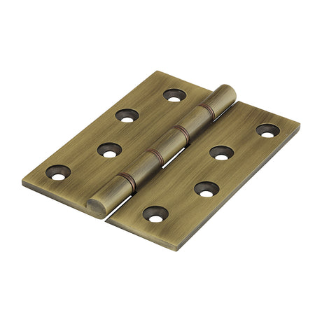This is an image showing TIMCO Double Phosphor Bronze Washered Butt Hinge - Solid Brass - Antique Brass - 102 x 75 - 2 Pieces Box available from T.H Wiggans Ironmongery in Kendal, quick delivery at discounted prices.