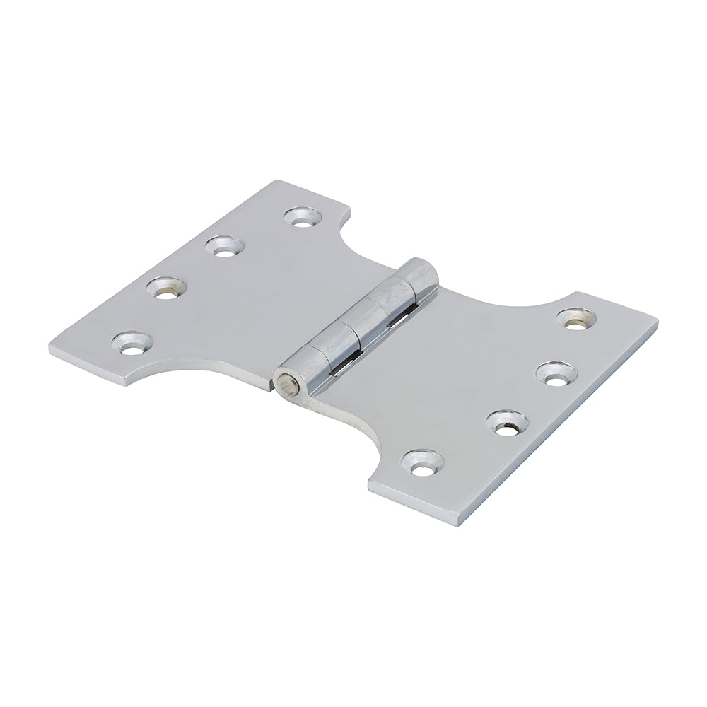 This is an image showing TIMCO Parliament Hinge (488) - Solid Brass - Polished Chrome - 102 x 125 - 2 Pieces Box available from T.H Wiggans Ironmongery in Kendal, quick delivery at discounted prices.