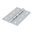 This is an image showing TIMCO Double Stainless Steel Washered Butt Hinge - Solid Brass - Satin Chrome - 102 x 67 - 2 Pieces Box available from T.H Wiggans Ironmongery in Kendal, quick delivery at discounted prices.