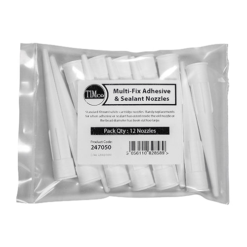 This is an image showing TIMCO Adhesive & Sealant Nozzles - To fit 290/300ml - 12 Pieces Bag available from T.H Wiggans Ironmongery in Kendal, quick delivery at discounted prices.