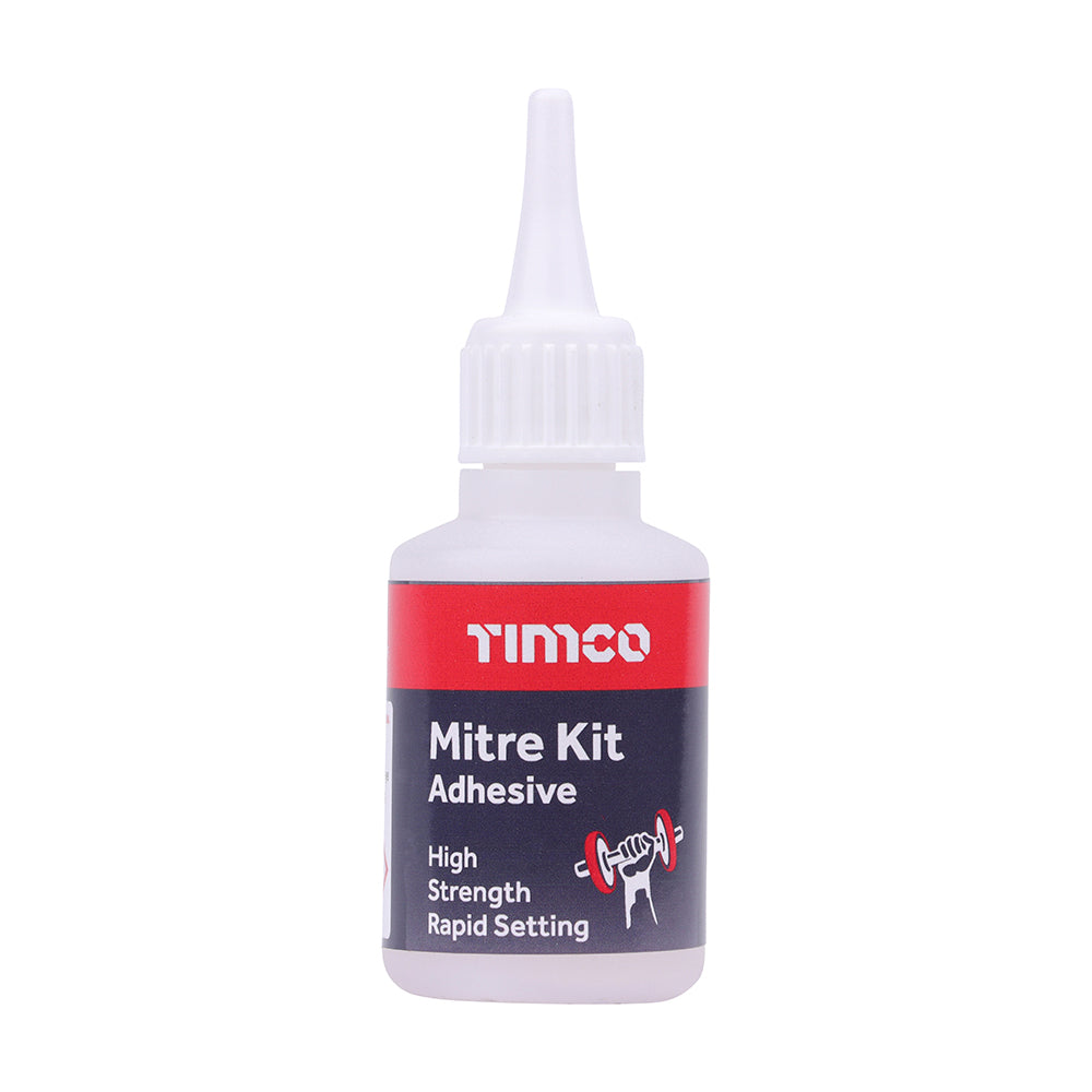 This is an image showing TIMCO Trade Instant Bond Mitre Kit - 200ml / 50g - 1 Each Pack available from T.H Wiggans Ironmongery in Kendal, quick delivery at discounted prices.