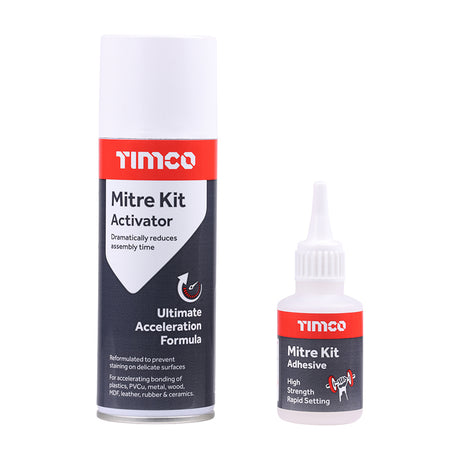 This is an image showing TIMCO Instant Bond Mitre Kit - 200ml / 50g - 1 Each Pack available from T.H Wiggans Ironmongery in Kendal, quick delivery at discounted prices.
