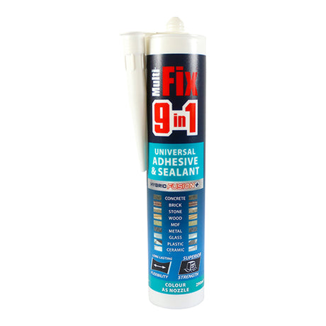 This is an image showing TIMCO 9 in 1 Universal Adhesive & Sealant - White - 290ml - 1 Each Cartridge available from T.H Wiggans Ironmongery in Kendal, quick delivery at discounted prices.