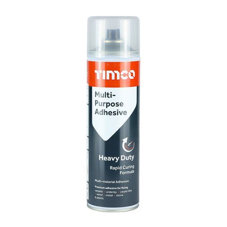 This is an image showing TIMCO Multi-Purpose Adhesive - Spray - 500ml - 1 Each Can available from T.H Wiggans Ironmongery in Kendal, quick delivery at discounted prices.