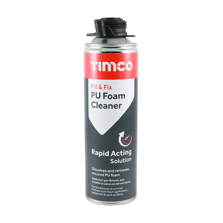 This is an image showing TIMCO Fill & Fix PU Foam Cleaner - 500ml - 1 Each Can available from T.H Wiggans Ironmongery in Kendal, quick delivery at discounted prices.