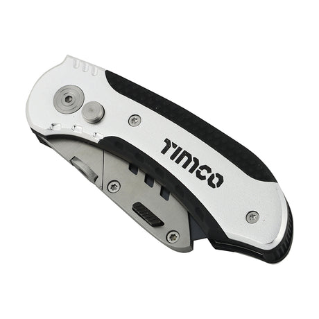 This is an image showing TIMCO Folding Utility Knife & Blades - 60 x 19 x 0.6 - 1 Each Blister Pack available from T.H Wiggans Ironmongery in Kendal, quick delivery at discounted prices.