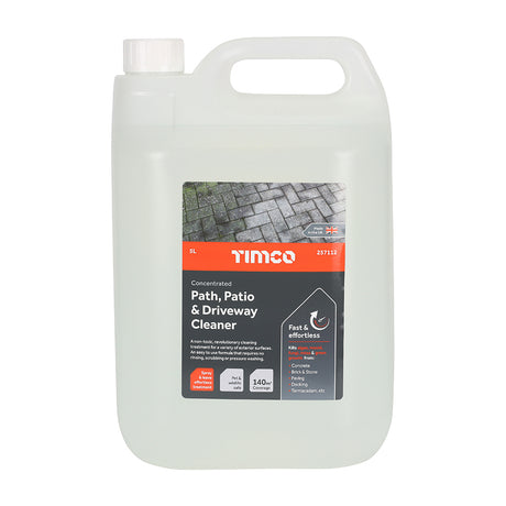 This is an image showing TIMCO Path Patio & Driveway Cleaner Concentrate - 5L - 1 Each Bottle available from T.H Wiggans Ironmongery in Kendal, quick delivery at discounted prices.