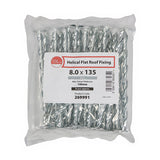 This is an image showing TIMCO Helical Flat Roof Fixing - Zinc - 8.0 x 135 - 25 Pieces Bag available from T.H Wiggans Ironmongery in Kendal, quick delivery at discounted prices.