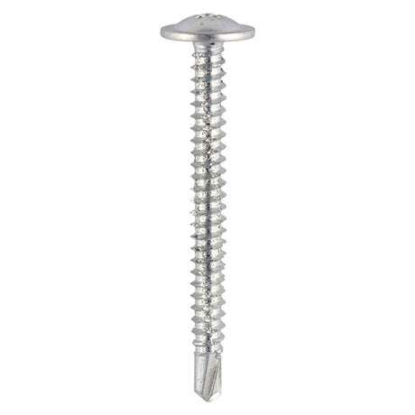 This is an image showing TIMCO Baypole Screws - Wafer Flange - PH - Self-Drilling Point - Zinc - 4.8 x 50 - 200 Pieces Box available from T.H Wiggans Ironmongery in Kendal, quick delivery at discounted prices.