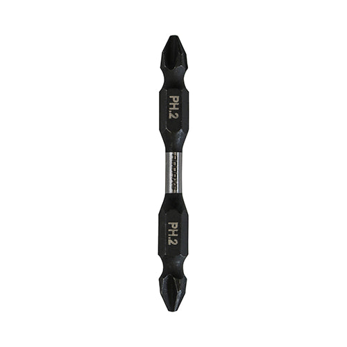 This is an image showing TIMCO Impact Driver Bits - PH - Double Ended - No.2 x 65 - 2 Pieces Blister Pack available from T.H Wiggans Ironmongery in Kendal, quick delivery at discounted prices.