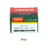 This is an image showing TIMCO Classic Multi-Purpose Hinge Screws - PZ - Countersunk - Yellow - 3.0 x 12 - 200 Pieces Box available from T.H Wiggans Ironmongery in Kendal, quick delivery at discounted prices.